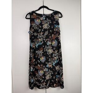 Tommy Hilfiger Black Floral Paisley Sleeveless‎ Shift Dress Size 10 TDNYIK0448